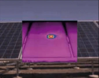 A photovoltaic panel with a defective cell