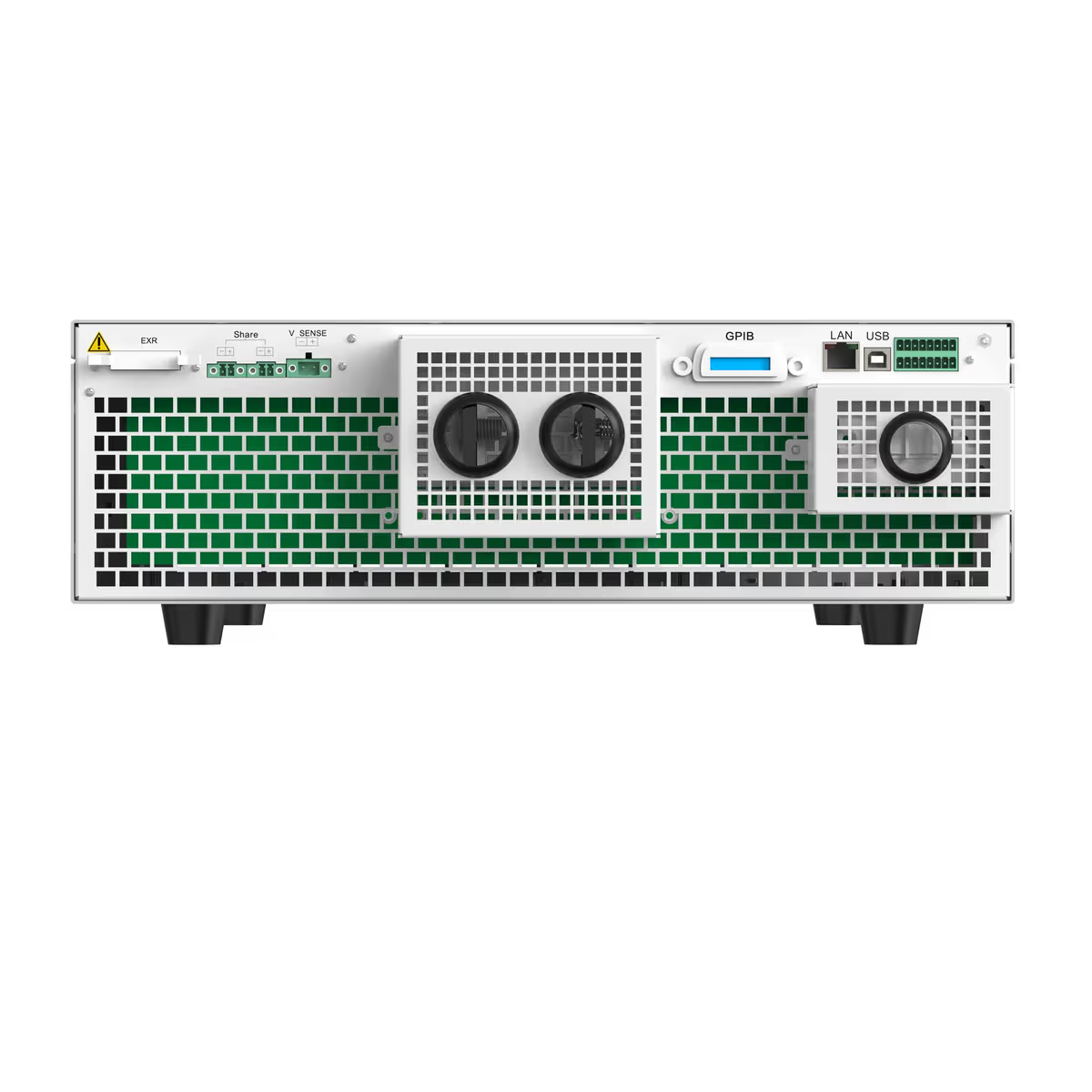 Key Features Voltage Range & Precision: Output up to 2250V with 0.02%+0.02%F.S. accuracy, plus CV mode and adjustable voltage slopes. Current Capacity & Modes: Output up to ±4500A with 0.1%+0.1%F.S. accuracy, CC mode, and fast dynamic response. Power Output & Efficiency: Delivers up to ±180kW per unit (scalable to 1.8MW) with >93% overall efficiency and CP/CR modes. Bidirectional & Regenerative: Seamless two-way energy transfer with 95% grid feedback efficiency. Simulation & Interfaces: Built-in charge/discharge, battery/solar simulation, comprehensive protections, and multi-protocol control (LAN, USB, CAN, RS485). FTB9000 Series Wide Range High Power Bidirectional Programmable DC Power Supply - Image 2